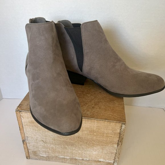 Esprit Gray Faux Suede Ankle Boots - Picture 2 of 3